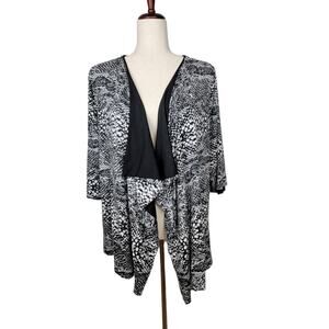 Venezia-Milano Layered Open 3/4 Sleeve Waterfall Cardigan - Size L